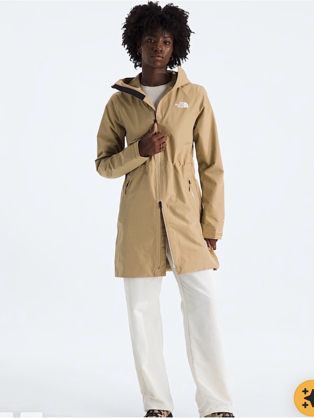 The North Face Women's Beige Tan Hooded Trench Coat